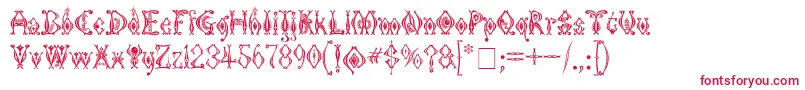 KingthingsTendrylle-Schriftart – Rote Schriften auf weißem Hintergrund