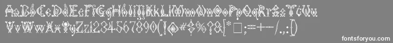 KingthingsTendrylle-fontti – valkoiset fontit harmaalla taustalla