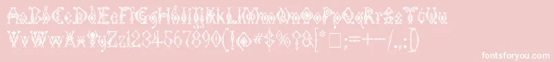 KingthingsTendrylle-fontti – valkoiset fontit vaaleanpunaisella taustalla