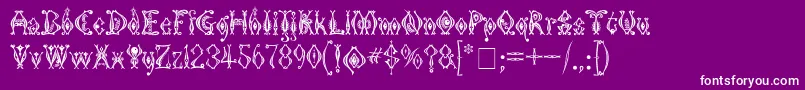 フォントKingthingsTendrylle – 紫の背景に白い文字