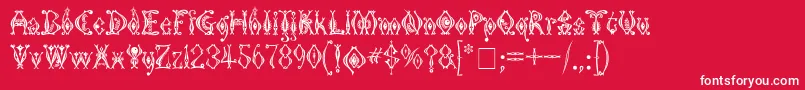 Шрифт KingthingsTendrylle – белые шрифты на красном фоне