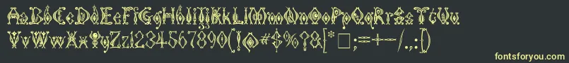 KingthingsTendrylle-fontti – keltaiset fontit mustalla taustalla
