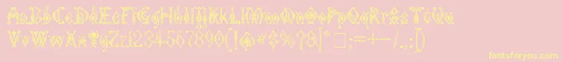 KingthingsTendrylle-fontti – keltaiset fontit vaaleanpunaisella taustalla