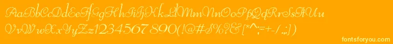 ReliantTrash-Schriftart – Gelbe Schriften auf orangefarbenem Hintergrund