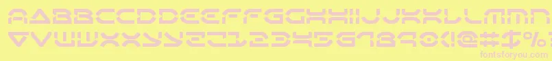 Fonte Oberondeux – fontes rosa em um fundo amarelo