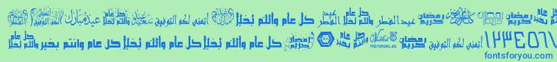 ArabicGreetings Font – Blue Fonts on Green Background