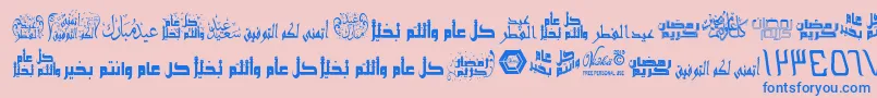 ArabicGreetings Font – Blue Fonts on Pink Background