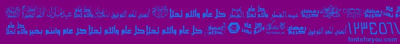 ArabicGreetings Font – Blue Fonts on Purple Background