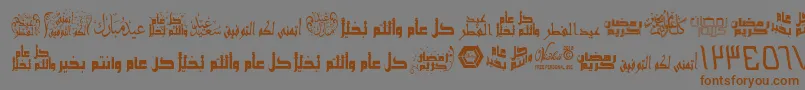 Czcionka ArabicGreetings – brązowe czcionki na szarym tle