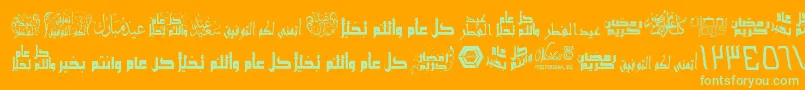 ArabicGreetings Font – Green Fonts on Orange Background