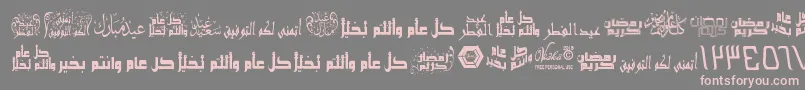 ArabicGreetings Font – Pink Fonts on Gray Background