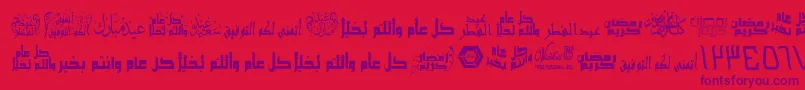ArabicGreetings-fontti – violetit fontit punaisella taustalla