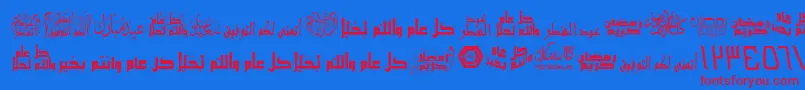 ArabicGreetings Font – Red Fonts on Blue Background