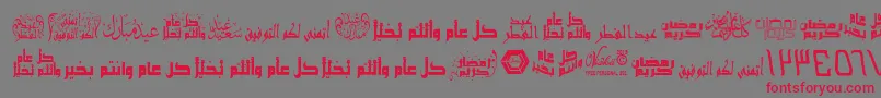 ArabicGreetings Font – Red Fonts on Gray Background