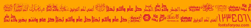 ArabicGreetings Font – Red Fonts on Orange Background
