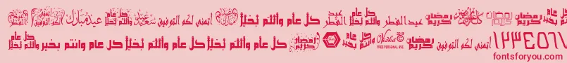 ArabicGreetings Font – Red Fonts on Pink Background