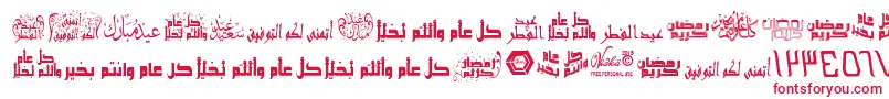 ArabicGreetings Font – Red Fonts on White Background