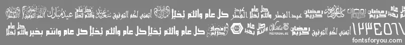 ArabicGreetings-Schriftart – Weiße Schriften auf grauem Hintergrund