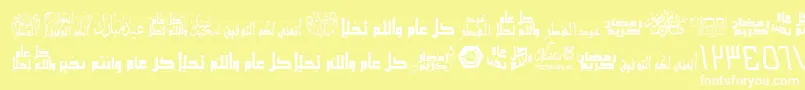 ArabicGreetings Font – White Fonts on Yellow Background