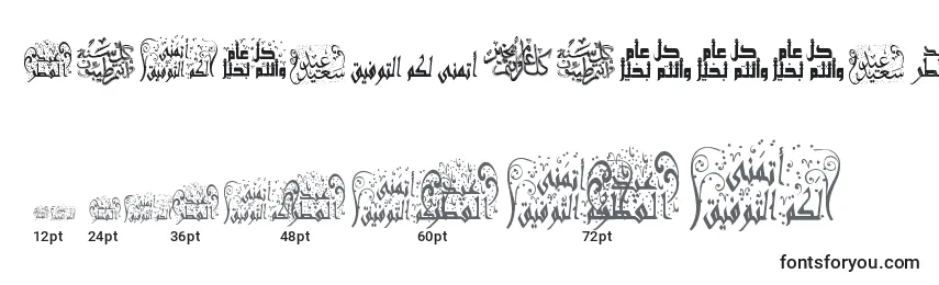 Размеры шрифта ArabicGreetings