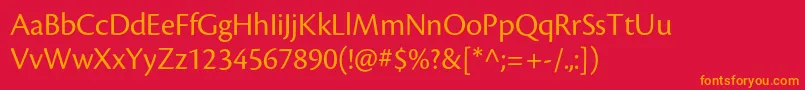 フォントCronosproDisp – 赤い背景にオレンジの文字