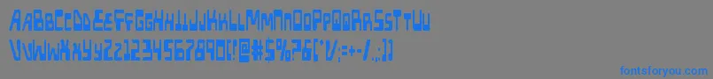 フォントXpedxtracond – 灰色の背景に青い文字