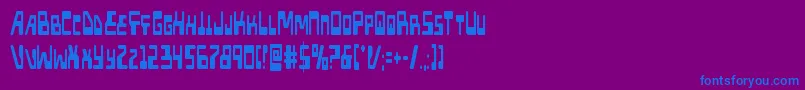 フォントXpedxtracond – 紫色の背景に青い文字