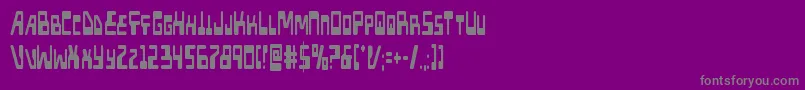 フォントXpedxtracond – 紫の背景に灰色の文字