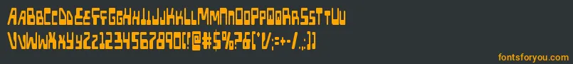 フォントXpedxtracond – 黒い背景にオレンジの文字