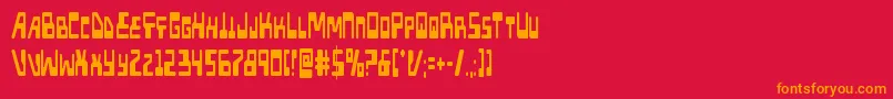 フォントXpedxtracond – 赤い背景にオレンジの文字