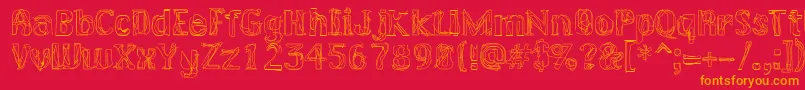 Lakerg Font – Orange Fonts on Red Background