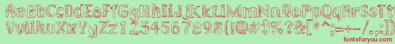 Lakerg Font – Red Fonts on Green Background