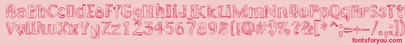 Lakerg-Schriftart – Rote Schriften auf rosa Hintergrund