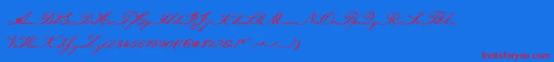 Oldglory-Schriftart – Rote Schriften auf blauem Hintergrund