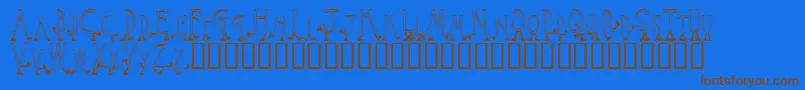 WalkingAround Font – Brown Fonts on Blue Background