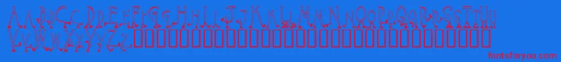 WalkingAround Font – Red Fonts on Blue Background