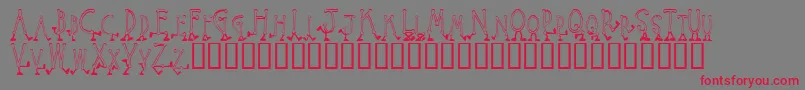 フォントWalkingAround – 赤い文字の灰色の背景