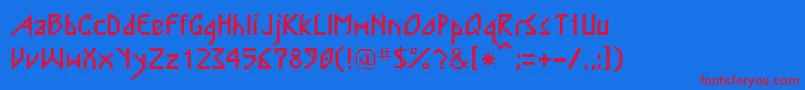 フォントNormanRegular – 赤い文字の青い背景