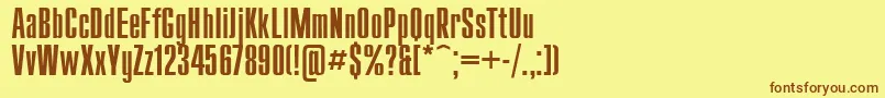 Compactl Font – Brown Fonts on Yellow Background