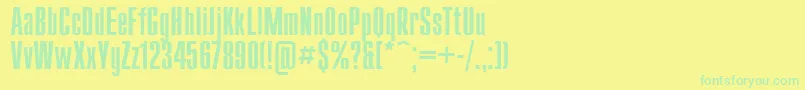 Fonte Compactl – fontes verdes em um fundo amarelo