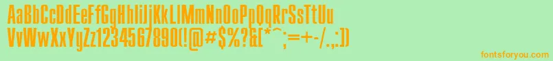 Compactl Font – Orange Fonts on Green Background