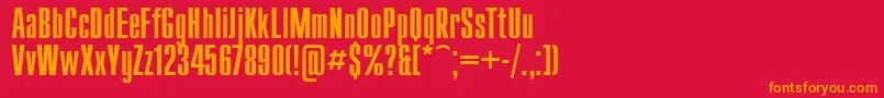 フォントCompactl – 赤い背景にオレンジの文字