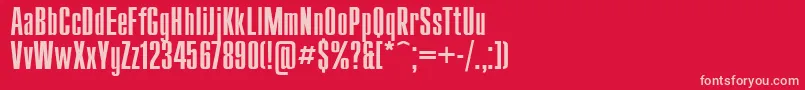 Compactl Font – Pink Fonts on Red Background