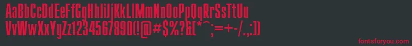 Compactl Font – Red Fonts on Black Background