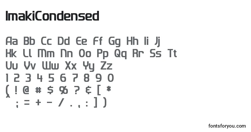 Шрифт ImakiCondensed – алфавит, цифры, специальные символы