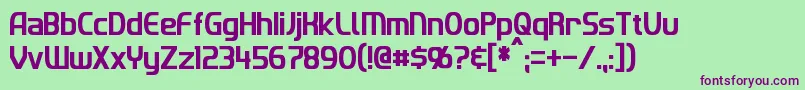 ImakiCondensed Font – Purple Fonts on Green Background