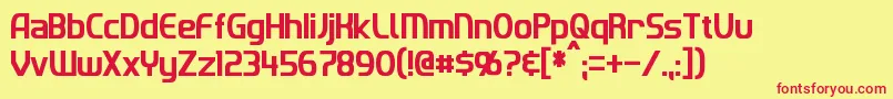 ImakiCondensed Font – Red Fonts on Yellow Background