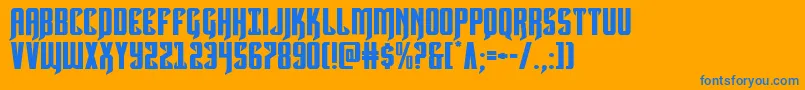 Hawkmoonexpand Font – Blue Fonts on Orange Background
