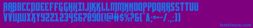 Hawkmoonexpand Font – Blue Fonts on Purple Background