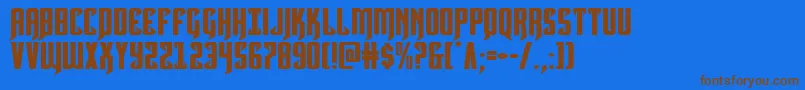 Hawkmoonexpand Font – Brown Fonts on Blue Background